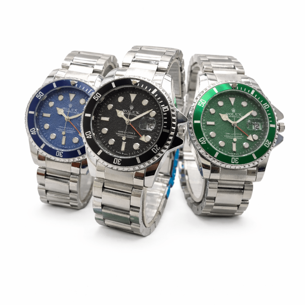 Luxury Men's watch **Luxury men’s stainless steel diver style wrist watch with attractive dial colours and premium silver chain strap by Pyari Watches**